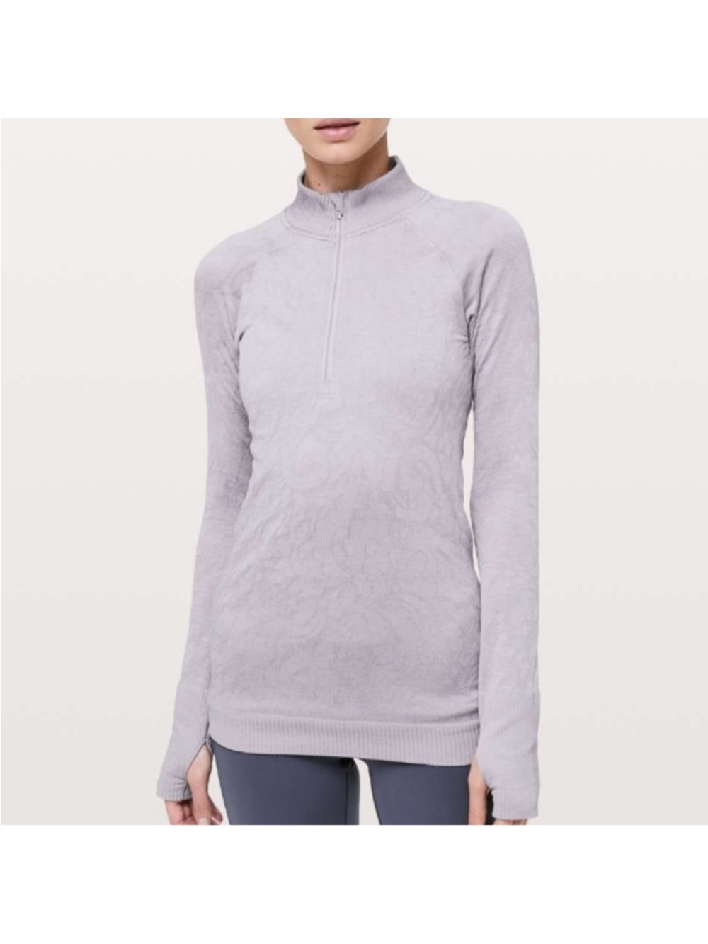 Lululemon Rest Less 1/2 Zip Lavender Grey Size Small